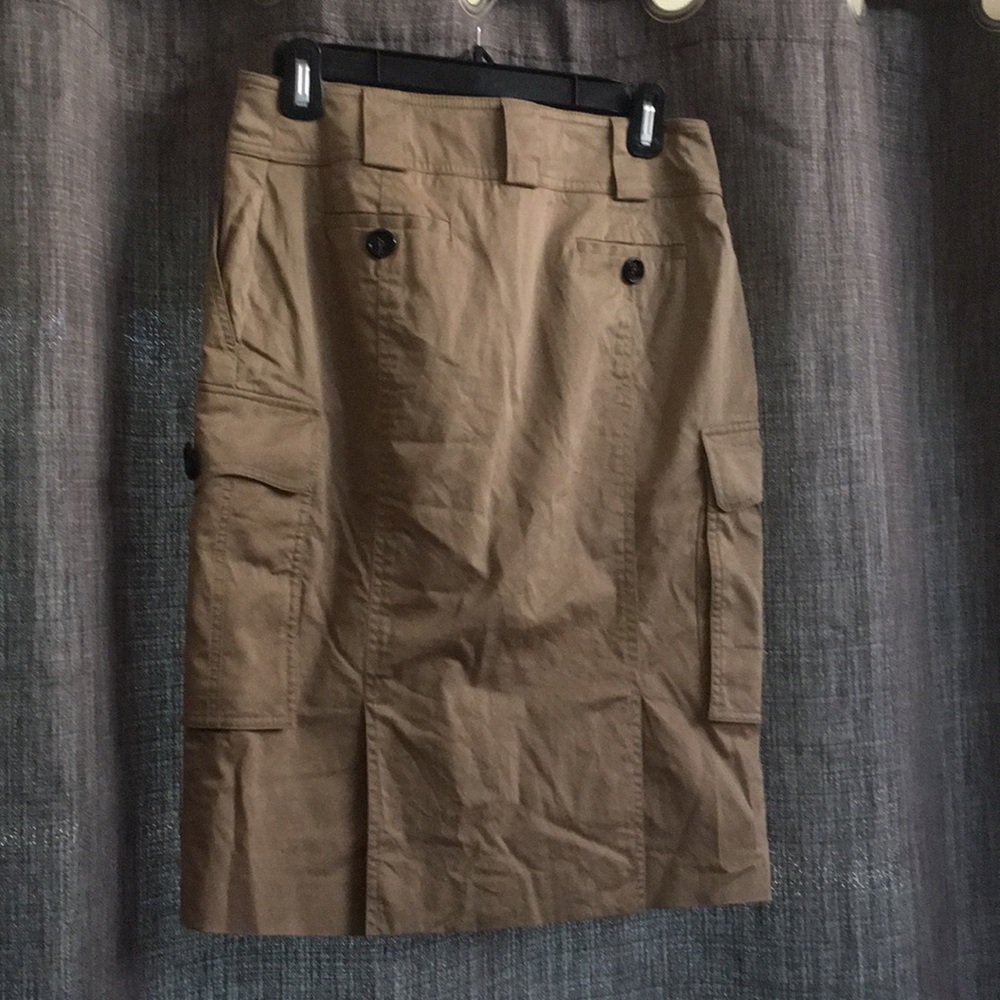 Burberry London khaki safari skirt Cargo Authentic Button Side - Picture 3 of 8